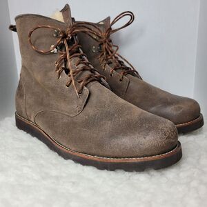 Ugg Australia Hannen Boots Mens 17 Leather Sherpa Lined Waterproof Shoes  Great